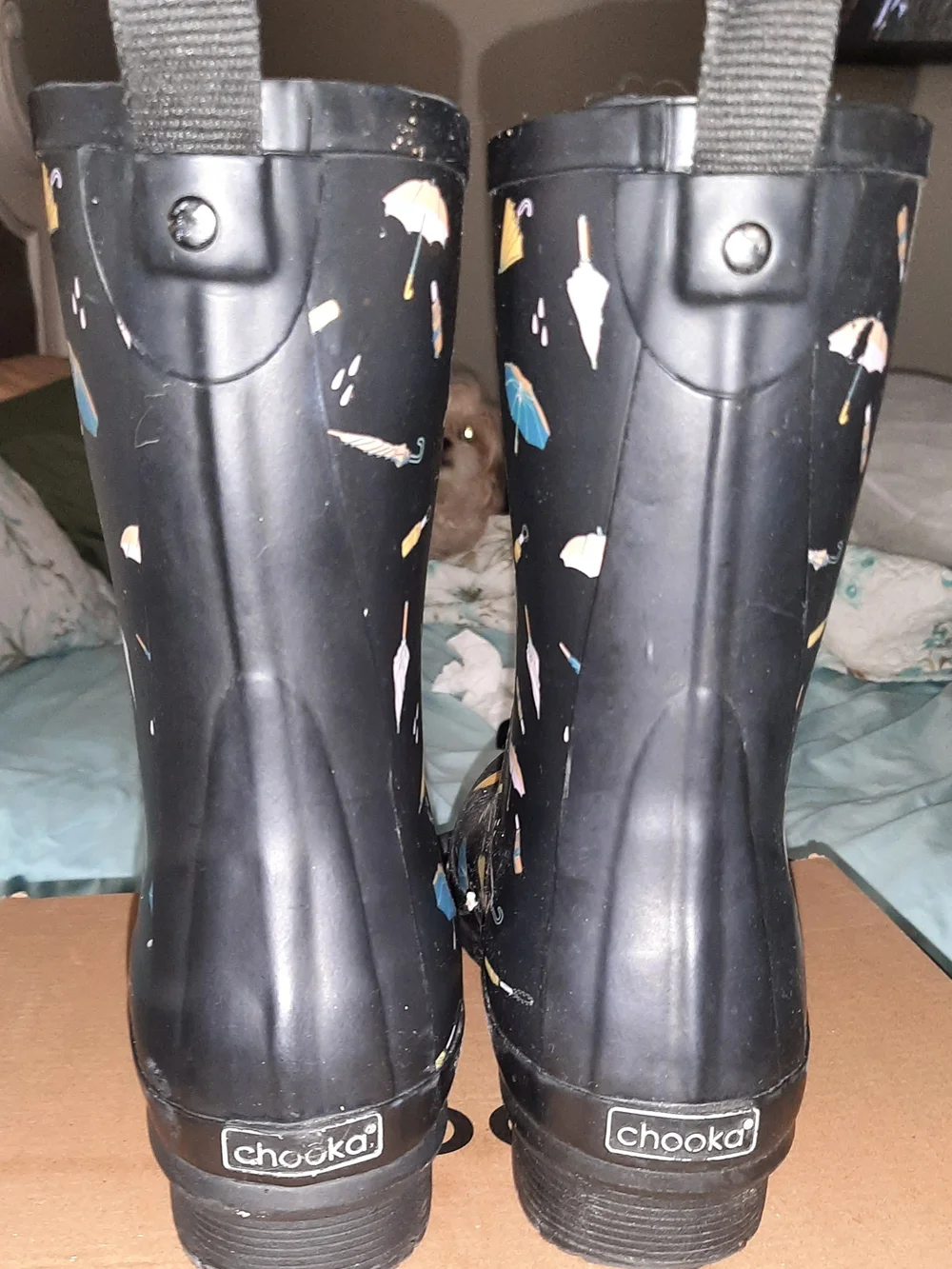 Chooka Black Umbrella Print Rain Boots - Women's